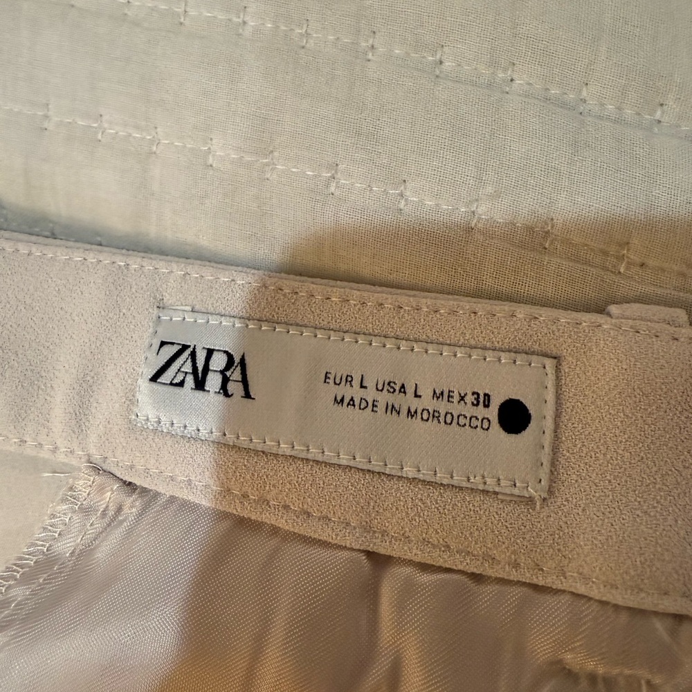 Zara Cream Wide Leg Pants NWT Size Large - Picture 8 of 8